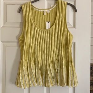 Anthropologie brand new yellow knit tank top.
